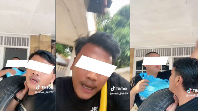 Parodi warga Lampung saat tahu mobil Jokowi nyangkut di jalan rusak