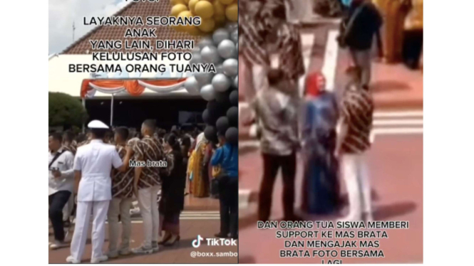 Tak didampingi ayah ibunya, anak Ferdy Sambo diajak foto orang tua siswa lain