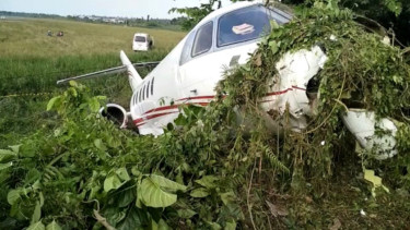 Pesawat carter membawa WNA tergelincir di Bandara Maleo, Morowali, Sulteng