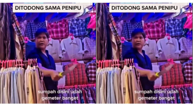 Penjual di Pasar Gedebage Ancam Pembeli Pakai Pisau