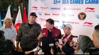 Ketua PB Wushu, Airlangga Hartarto dan Menpora Dito