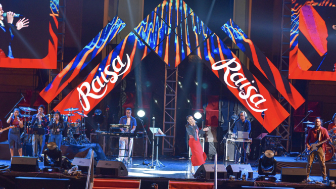 Raisa di Konser Semarak Budaya, Kediri.