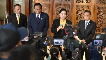Ketua DPR RI Dr. (H.C) Puan Maharani saat diwawancarai usai memimpin masa sidang