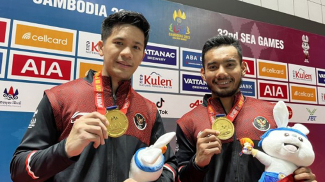 Ganda putra Indonesia, Pram/Yere raih emas SEA Games 2023