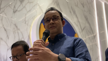 Anies Baswedan di Nasdem Tower.