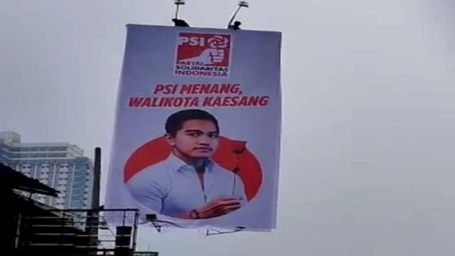 Billboard dukungan PSI kepada Kaesang di Depok
