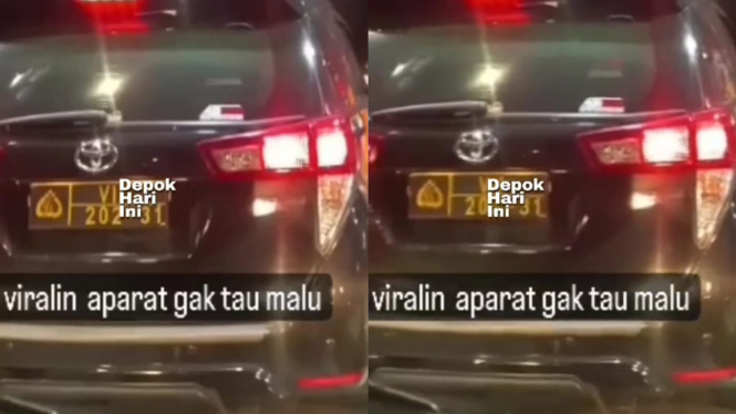 viral mobil berpelat dinas polri diduga tak mau membayar tol