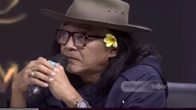 Budayawan Sujiwo Tedjo dalam acara Catatan Demokrasi tvOne