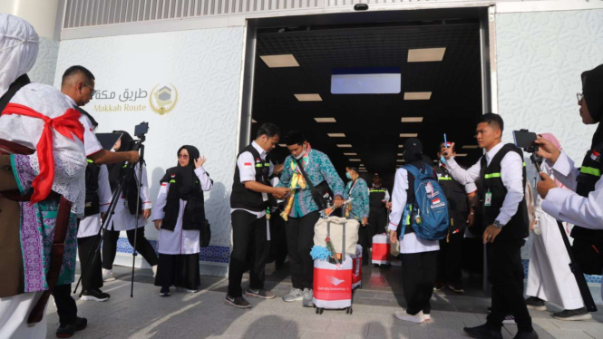 Ilustrasi Jemaah Haji Asal Indonesia Kloter Pertama Tiba di Madinah