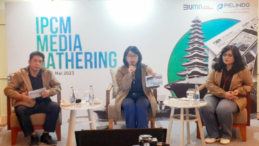 Direktur Utama PT Jasa Armada Indonesia Tbk (IPCM), Shanti Puruhita, dalam media gathering di kawasan Kuta, Bali.