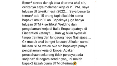 Curhat alumni UI kalah saing sama lulusan STM