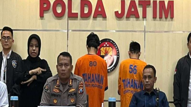 Konferensi pers kasus peretasan website milik Pemprov Jatim dan ITS.