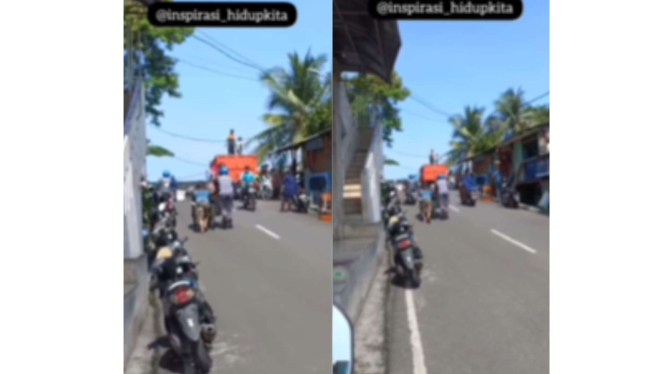 Viral Anggota TNI AL Bantu Dorong Kakek Supir Becak di Tanjakan