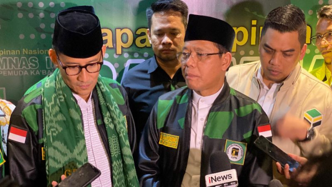 Menparekraf Sandiaga Uno dan Plt Ketum PPP Mardiono.