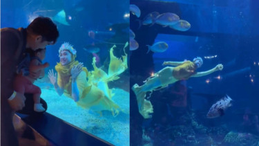 Ria Ricis jadi mermaid di dalam akuarium raksasa di Jakarta