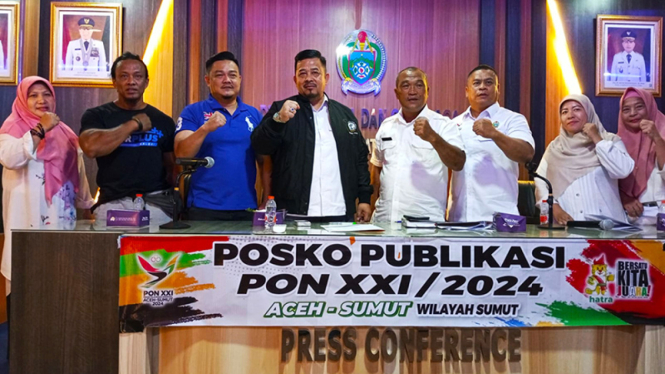 PBFI Sumut saat menggelar jumpa pers persiapan hadapi PON 2024