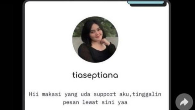 Akun TikTok palsu putri kedua Mandra, Tia Septiana