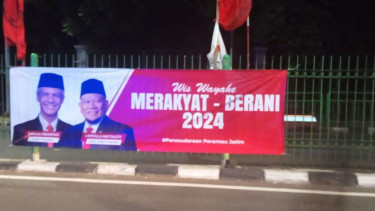Spanduk dukungan Ganjar dan LaNyalla di Pilpers 2024