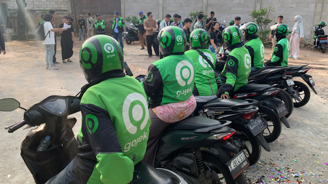 Ilustrasi mitra driver Gojek.