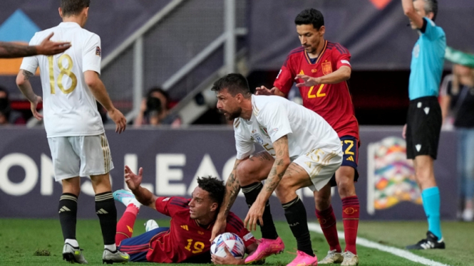 Jesus Navas saat Spanyol vs Italia di UEFA Nations League