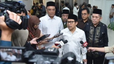 Wakil Ketua DPR RI Abdul Muhaimin Iskandar saat diwawancarai usai memimpin rapat