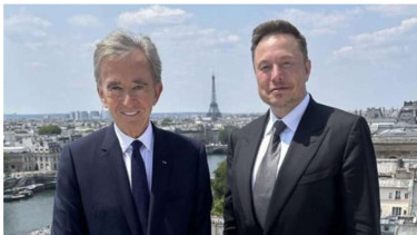 Dua orang terkaya di dunia, Elon Musk dan Bernard Arnault