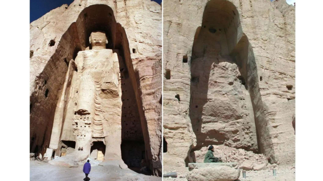 Patung Buddha yang dihancurkan Taliban di Afghanistan