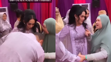 Momen Raul Lemos cium tangan Mamah Dedeh jadi sorotan netizen