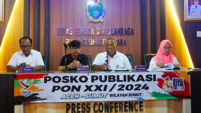 Pengprov ESI Sumut, saat menggelar jumpa beberkan persiapan hadapi PON 2024