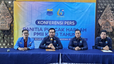 Konferensi pers panitia puncak Harlah PMII ke 63 tahun di Solo