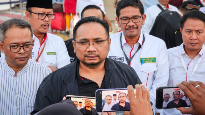 Menteri Agama Yaqut Cholil Quomas di Bandara King Abdul Aziz Jeddah