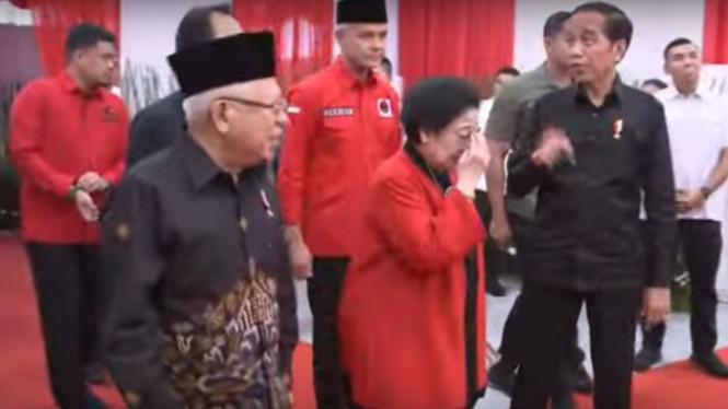 Presiden Jokowi dan Ketum PDIP Megawati Soekarnoputri di acara Bulan Bung Karno.