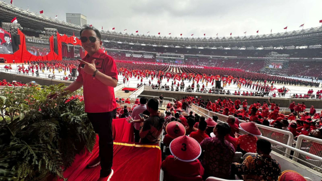 Agustiar Sabran Pada Acara Bulan Bung Karno di Stadiun Utama GBK