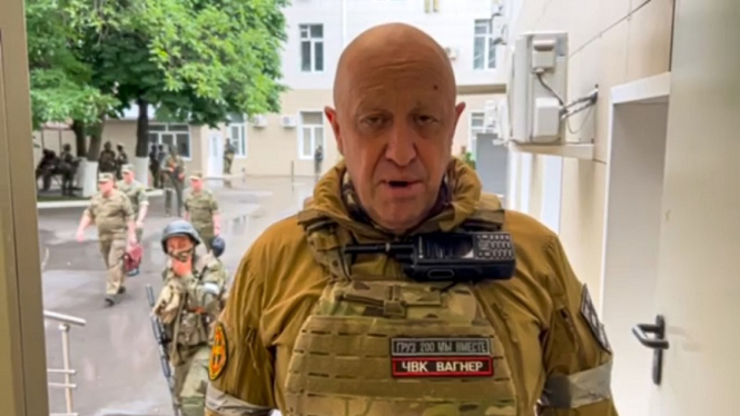 Pemimpin Wagner Yevgeny Prigozhin saat memimpin pemberontakan ke Rusia