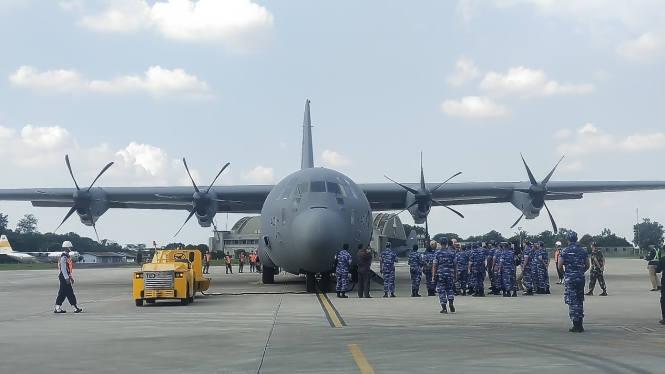 VIVA Militer: Pesawat Super Hercules C-130J buatan AS tiba di Lanud Halim