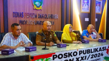  Pengprov PJSI Sumut saat menggelar jumpa pers persiapan hadapi PON 2024