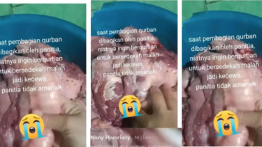 Viral Emak-emak Protes Dapat Lemak Bukan Daging 