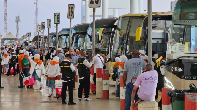 Jemaah haji Indonesia pulang lewat Bandara King Abdul Aziz, Jeddah (3/7/2023)