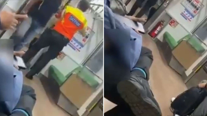 Viral pria lakukan onani di KRL