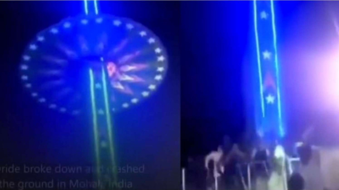 Wahana Permain Roda Berputar Jatuh dari Ketinggian 24 Meter