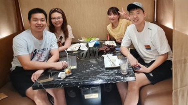 Hendra Setiawan dan istri bersama pebulutangkis China, Liu Yuchen, Huang Yaqiong