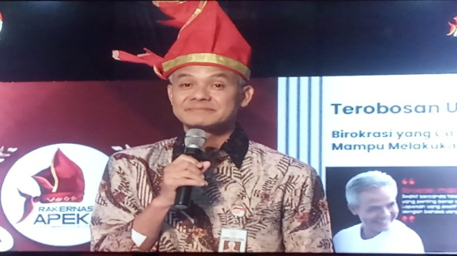 Bakal Capres Ganjar Pranowo di Rakernas Apeksi di Makassar