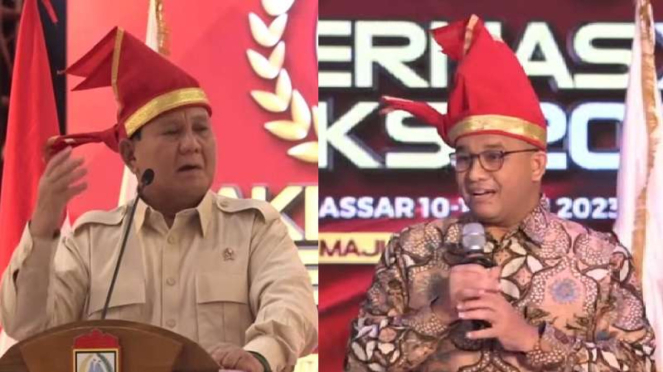 Bakal Capres Prabowo Subianto dan Anies Baswedan berbicara di forum Apeksi