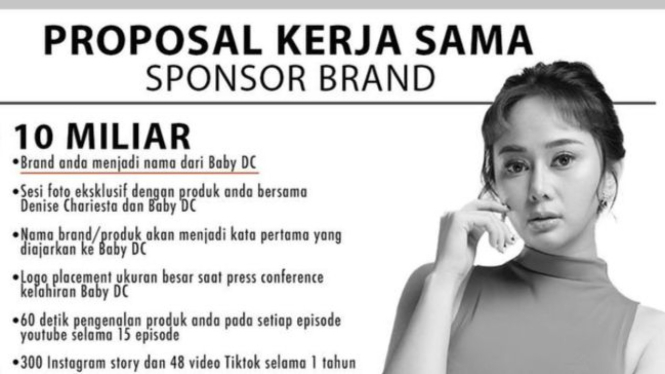 Denise Chariesta bagikan proposal kerja sama untuk biayai persalinan anaknya