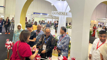 Paviliun Indonesia di pameran perhiasan di Singapura.