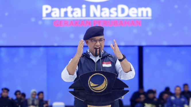 Anies Baswedan saat Acara Apel Siaga Perubahan Partai NasDem