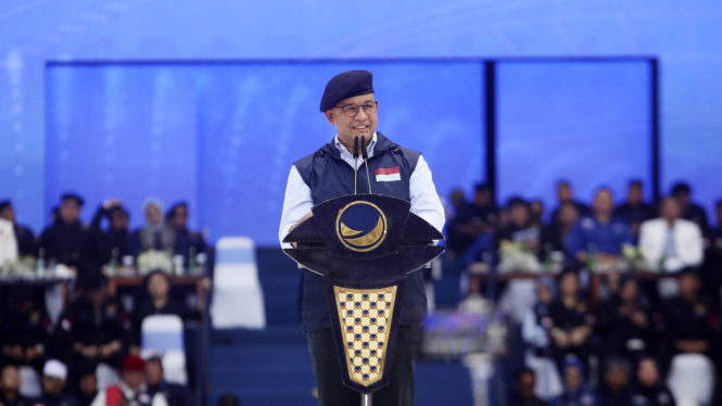 Anies Baswedan saat Acara Apel Siaga Perubahan Partai NasDem