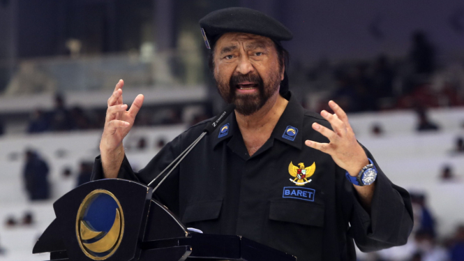 Surya Paloh saat Acara Apel Siaga Perubahan Partai NasDem