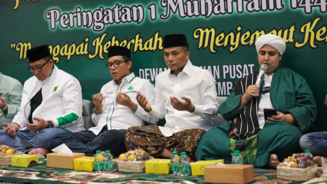 Sekjen DPP PPP Arwani Thomafi saat acara peringatan 1 Muharram 1445H di DPP PPP