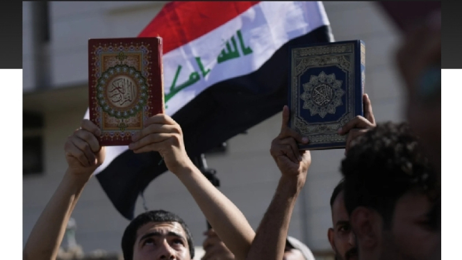 Demonstrasi di Depan Kedutaan Swedia, di Irak